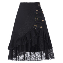 Belle Poque Vintage Women's Steampunk Gothic Clothing Gypsy Hippie High Stretchy Nylon-Cotton & Lace Skirts BP000205-1